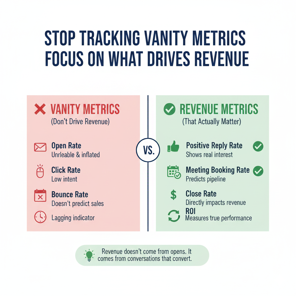 Stop tracking vanity metrics focus on revenue metrics for cold email